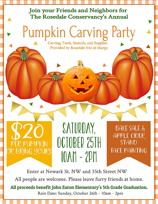 Pumpkin Carving Party flyer 2025